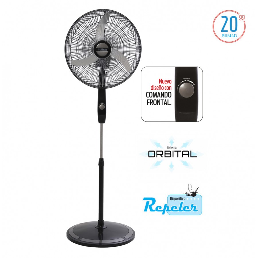 Liliana Ventilador De Pie Vvpc B Parrilla Crom Comando Frontal